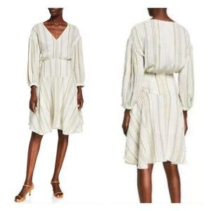 ATM Anthony Thomas Melillo Multi-Stripe Combo A-Line Handkerchief Dress, Sz 4